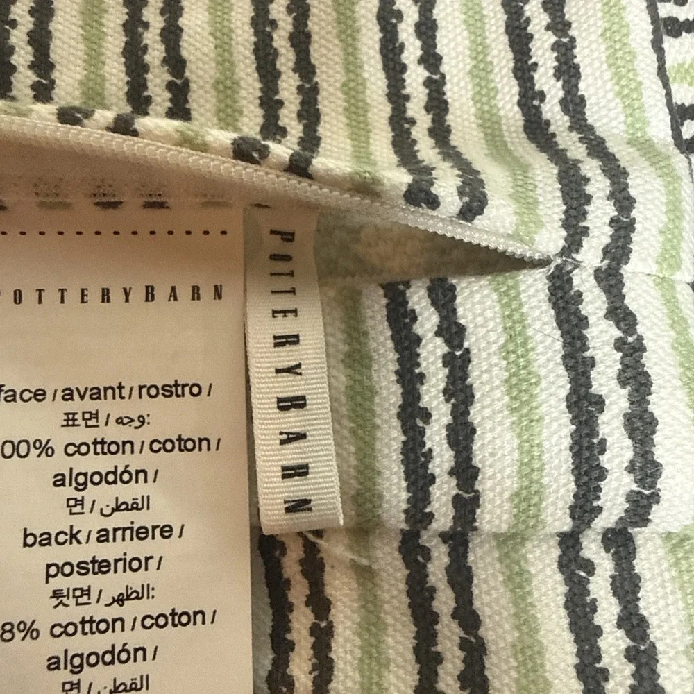 Pottery Barn CERELIA BIRD FLORAL Reversible To Stripes Pillow Cover NWOT 20x20